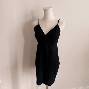 Black V-Neck Mini Dress